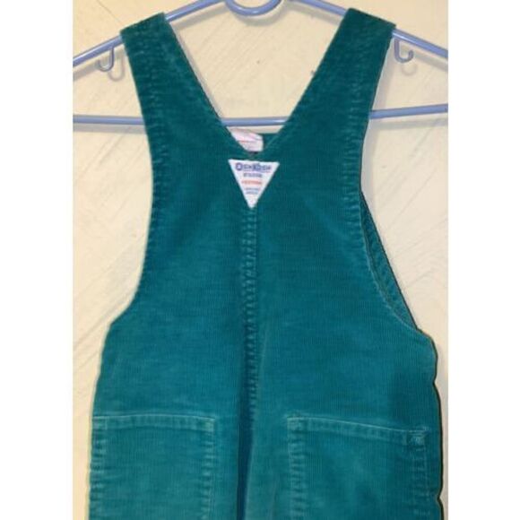 Vintage Oshkosh VESTBAK Overalls Green Corduroy 6X/7 Flannel Lined - Picture 6 of 12